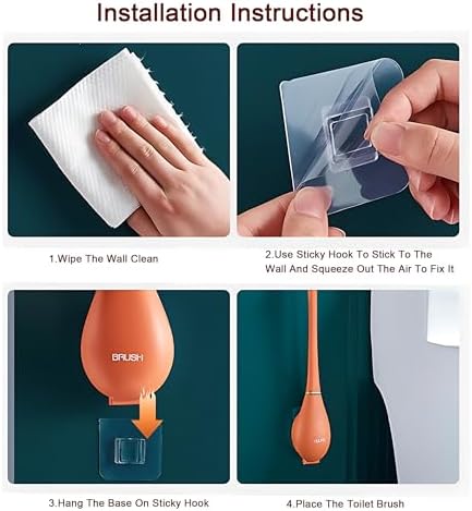 2025 New Smooth Silicone Toilet Brush Set Wall-Mounted for Home Bathroom