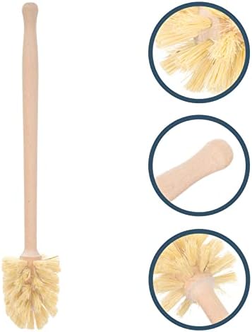 Cabilock Compact Wooden Toilet Brush Handle for Deep Cleaning