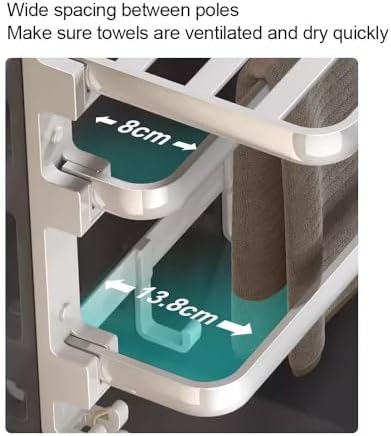 Three-Layer Foldable Towel Shelf Wall-Mounted Towel Holder for Bathroom Closet