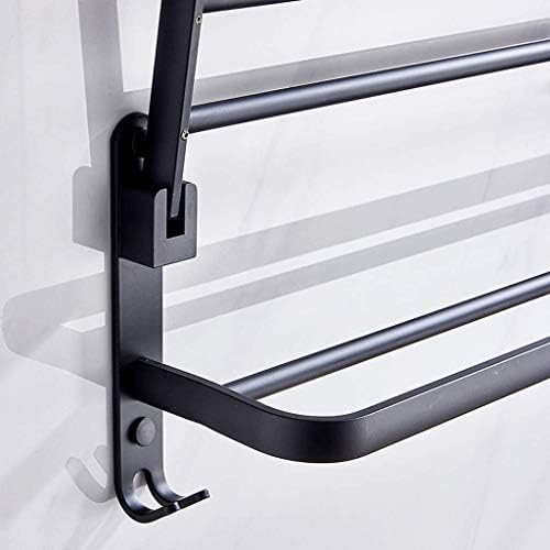 Foldable Bathroom Towel Rail Black Space Aluminum Towel Rack