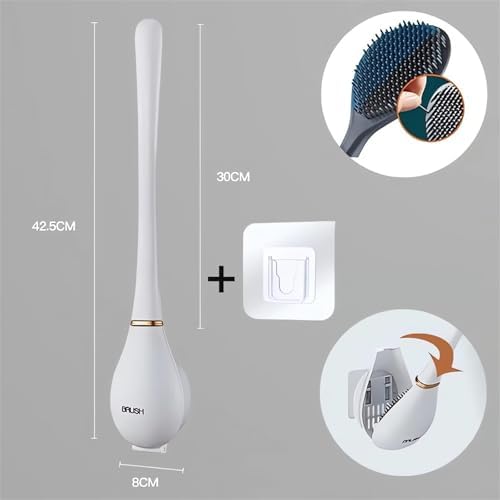 XVESOY Silicone Toilet Brush and Holder Set for Home Orange