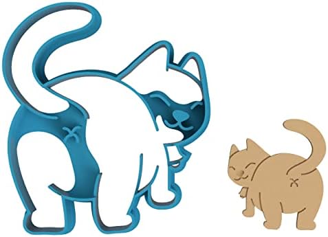 Fat Cat Looking Back Cookie Cutter 4 Inch Heart-Shaped Plastic