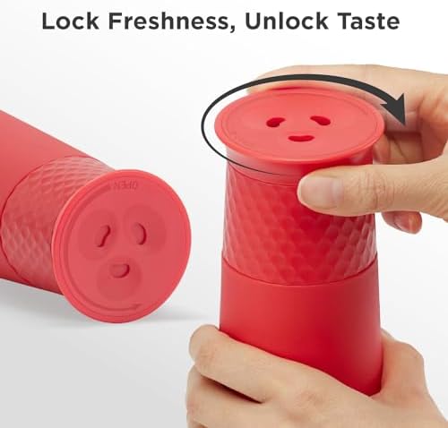 Kitchen Mama FlipTastic Rechargeable Salt and Pepper Grinder Red