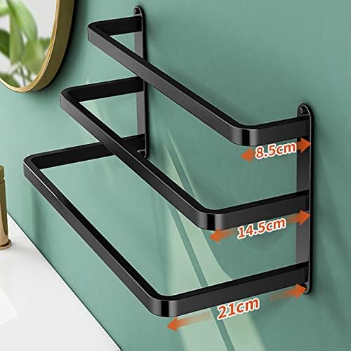 3-Tier Aluminum Wall Towel Rack Matte Black