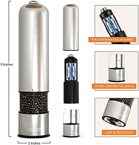 JAGURDS Electric Salt Pepper Grinder Set