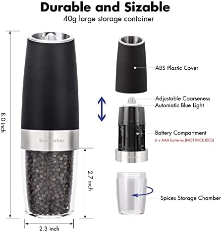 SimCoker - Gravity Salt and Pepper Grinder Set