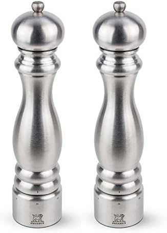 Premium Salt Pepper Mill Set with 6 Settings vmax France