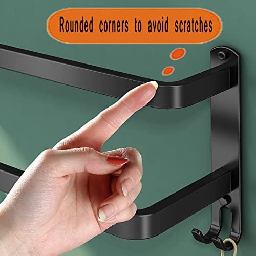 3-Tier Aluminum Wall Towel Rack Matte Black