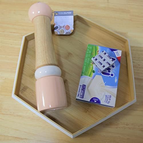 Peach Slice Manual Salt Pepper Grinder Set - 10 Wooden Salt Pepper Mill Set