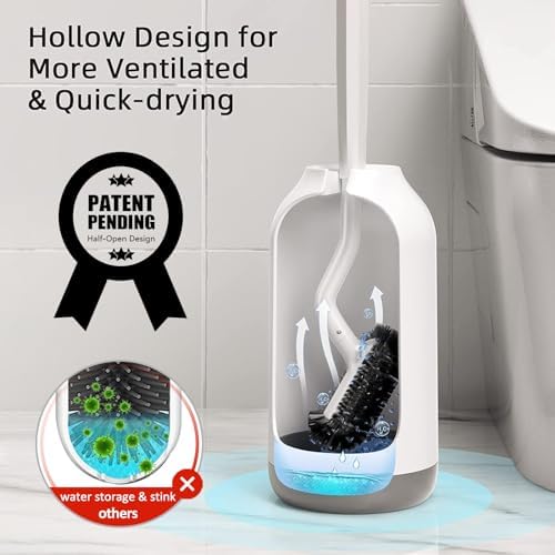 Curved Toilet Brush Set for Easy Cleaning Under the Fit Your Space