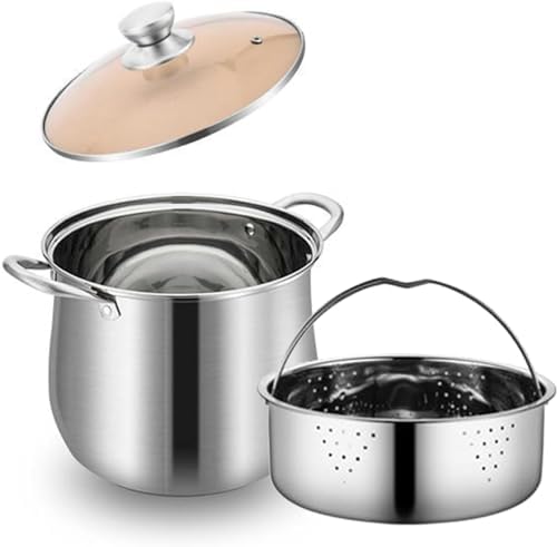 Stainless Steel Steamer Pot with Insert Basket and Lid