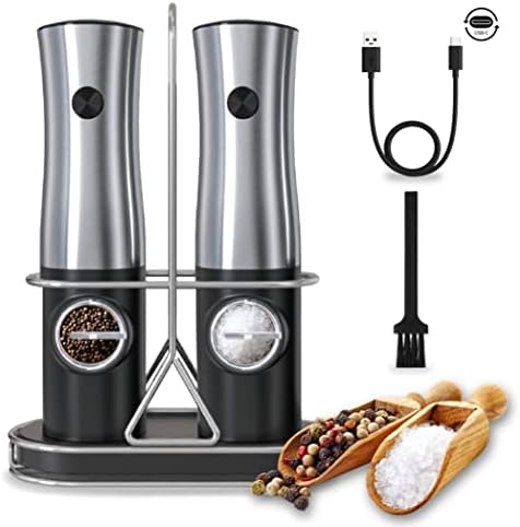 HausHaven Electric Salt Pepper Mill Set - Rechargeable with Stand ZhouxCheapo