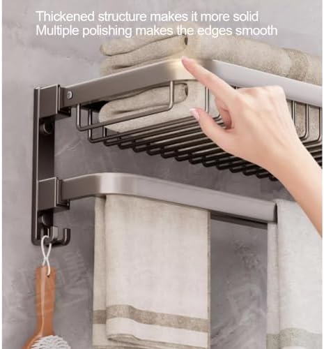 Wall-Mounted Aluminum Towel Holder 50cm Style for Bathroom Organization
