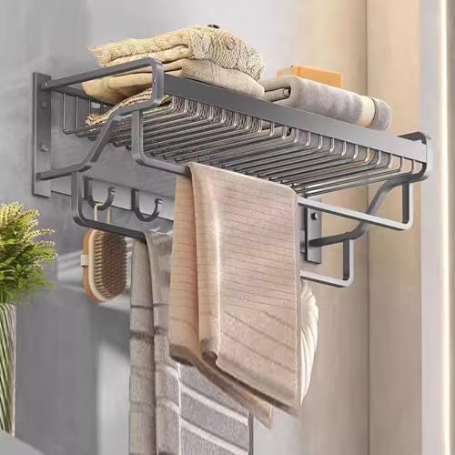Premium Towel Bar Holder - Gray Wall-Mounted Towel Rack