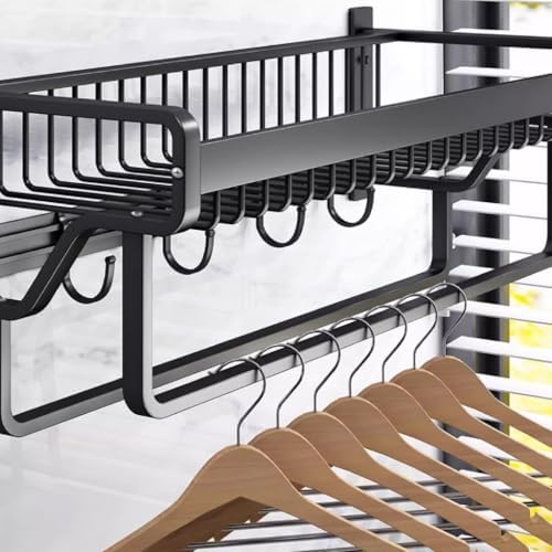 ANNBKA Wall-Mounted Aluminum Towel Shelf 57cm Gray Efficient Storage Practical Design