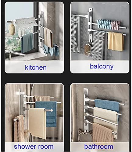 LUCEAE Swivel Towel Rack with 4 Arms for Bathroom and Kitchen