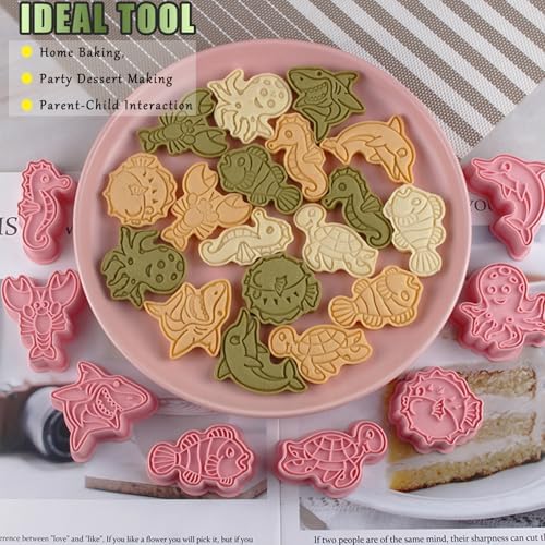 8 Pcs Ocean Cookie Cutters Set Baking Molds