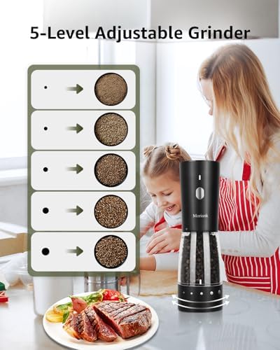 Bountiful Electric Salt Pepper Grinder Set with Storage Base