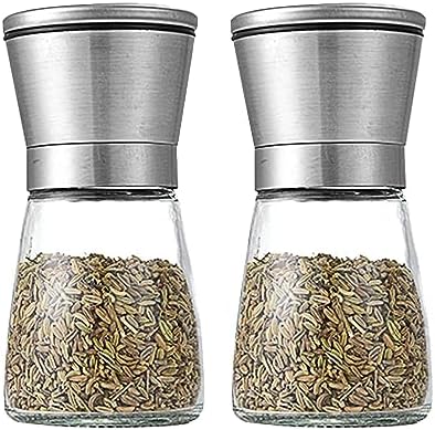 Stainless Steel Salt Pepper Grinder Set 2-Pack