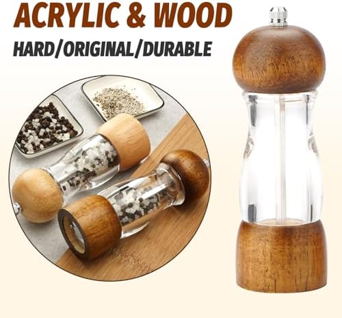 SHIKORI Oaken and Acrylic Salt Pepper Grinder Set