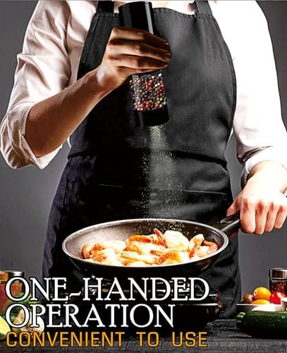 Salt Pepper Grinder Set - Effortlessly Grind 2-Pack Silver