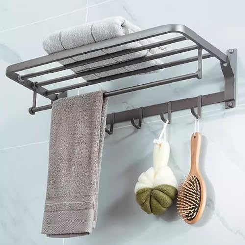 Aluminum Towel Rack Wall-Mounted Towel Holder 60cm
