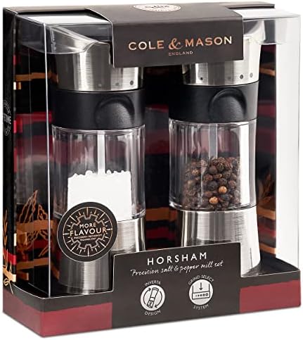 Cole Mason Precision Inverta Salt Pepper Mill Set Chrome