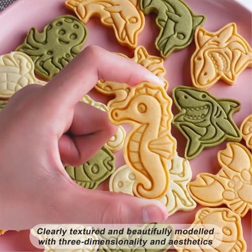 8 Pcs Ocean Cookie Cutters Set Baking Molds