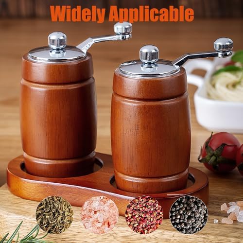 Adjustable Wooden Salt Pepper Mill Set