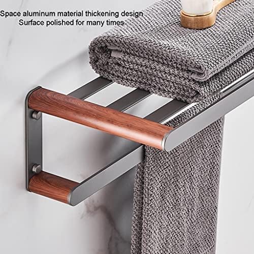 Sturdy Gray Bathroom Towel Holder Wall-Mounted Towel Rack for Bathroom Use