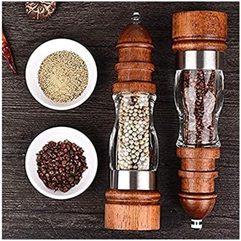 ZAEGO Refillable Pepper Mill Salt Pepper grinder set with Coarse Fine Adjustment