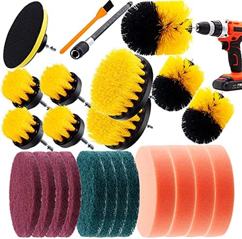 Hongfa23-Piece Drill Brush Attachment Set for Tile Sinks and More