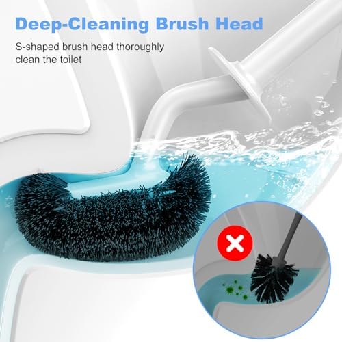 Curved Toilet Brush Set for Easy Cleaning Under the Fit Your Space