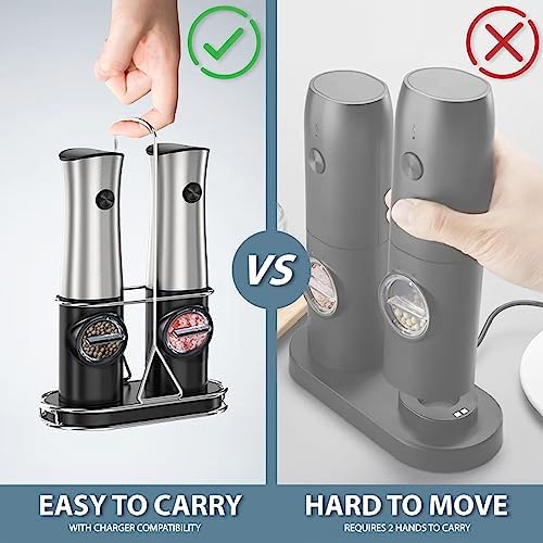 HausHaven Electric Salt Pepper Mill Set - Rechargeable with Stand ZhouxCheapo