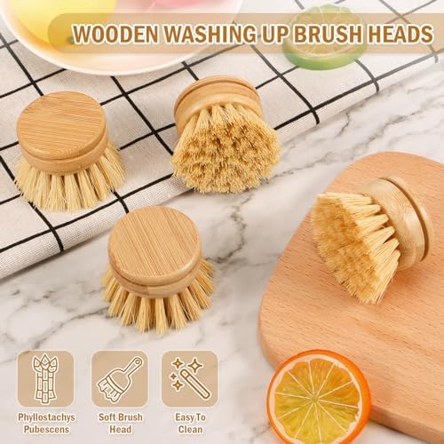 Eco-Friendly 6Pcs Bamboo Dish Brush Set