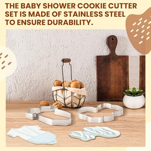 Gigantic 2-Piece Stainless Steel Cookie Cutters for Baby Showers