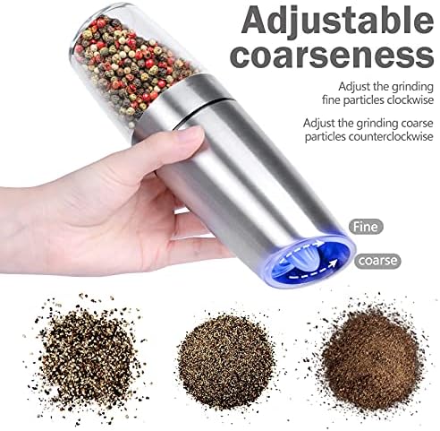 Adjustable Electric Salt and Pepper grinder with LED light
