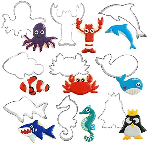 Sturdy Animal Cookie Cutter Set - Ocean Animal Baking Tools for DIY
