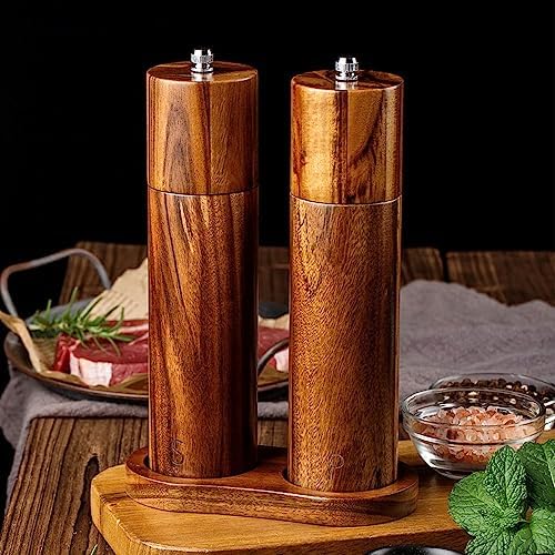 SKIHOT Wooden Salt and Pepper Grinder Set 2PC