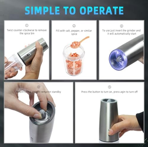 Rechargeable Salt and Pepper grinder set
