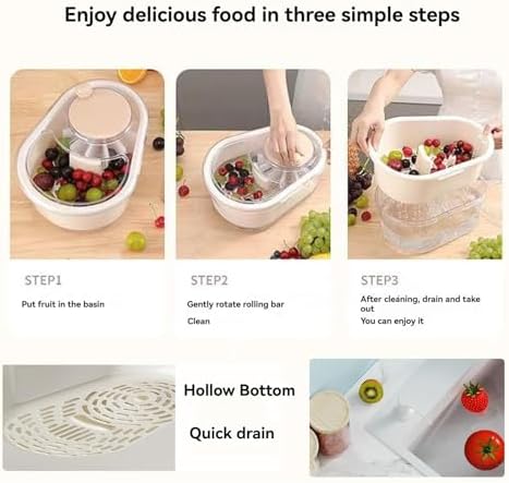 Effortless Fruit Cleaner Quick Fruit Washer Manual Fruit Spinner