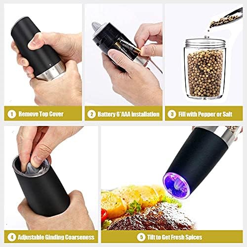 AVNICUD Electric Salt and Pepper Grinder Set