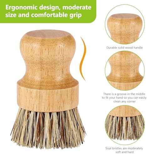 Bamboo Round Palm Pot Scrubbers 2-Pack