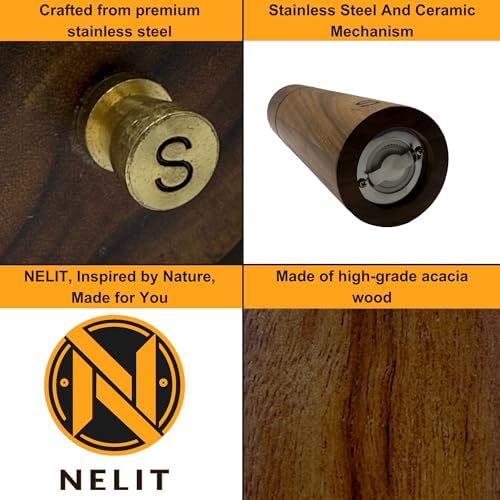 Adjustable Ceramic Salt Pepper Mill Set