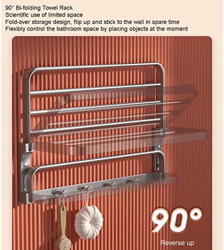 ANNBKAPremium Aluminum Towel Rack Bathroom Towel Holder Message Gray