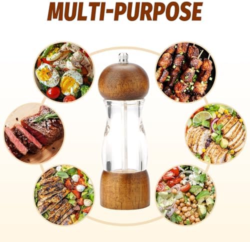 SHIKORI Oaken and Acrylic Salt Pepper Grinder Set