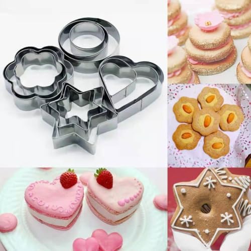 12-Piece Stainless Steel Cookie Cutters Set Durable Safe for Baking decorating