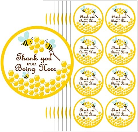 Top Label Thank You Honey Bumble Bee Stickers 2 Inch 160 Pcs
