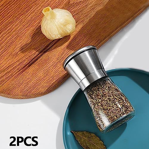 Stainless Steel Salt Pepper Grinder Set 2-Pack