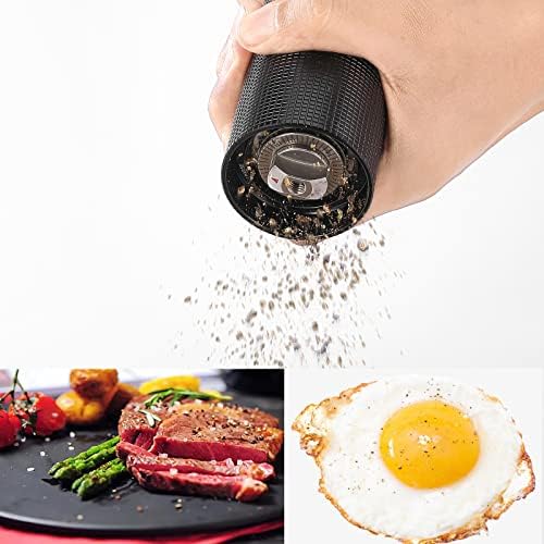 ARKNOAH Premium Pepper Grinder with Heavy Duty Aluminum Body